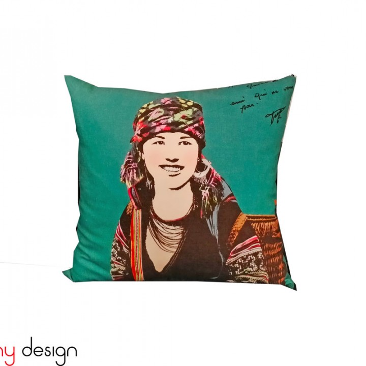 Cushion cover printed Vietnamese ethnic woman-Miss Thu